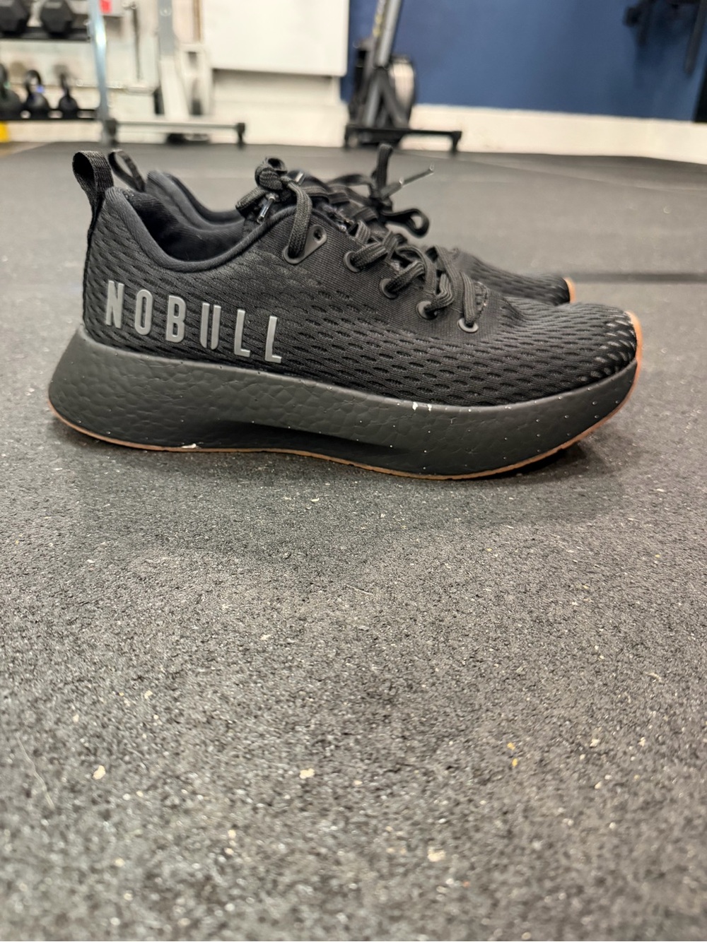 NOBULL Men’s Black Athletic Running Shoes with Subtle Brown Trim